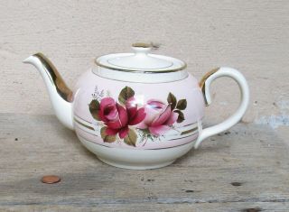 Sadler Double Rose Teapot Staffordshire England 5 " X 9 "