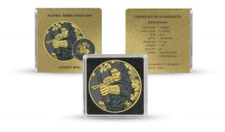 Austria 2019 1,  5€ Robin Hood 1 Oz Gilded & Ruthenium Silver Coin