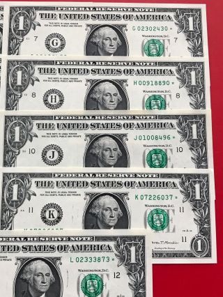 WOW Star Note 2017 $1 Dollar Bill (9 Districts set) UNCIRCULATED 3