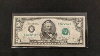 $50.  1981 Star York Green Seal Federal Reserve Note
