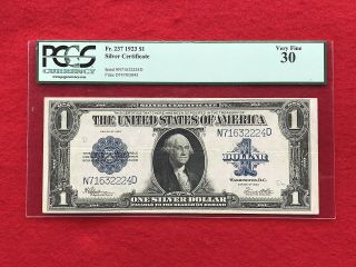 Fr - 237 1923 Series $1 One Dollar Silver Certificate Pcgs 30 Very Fine
