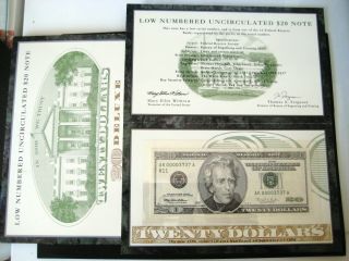 $20 1996 Ak Twenty Dollar (low Numbered) Federal Reserve Note Bep Fancy Oooo3737