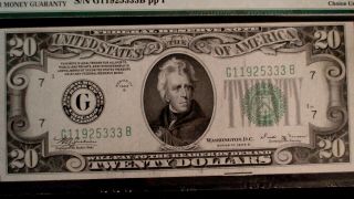 1934B Twenty Dollar PMG CU63 EPQ CHICAGO Federal Reserve Note $20 Bill 2