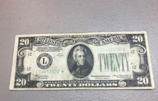 1934 - A Star $20 Federal Reserve Note,  Vf San Francisco District