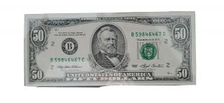 Us 1993 $50 Fifty Dollar Bill Federal Reserve Note York Crisp Unc