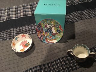 Tiffany & Co 1997 " Fantasy " Designed By Gene Moore Mug And Plate
