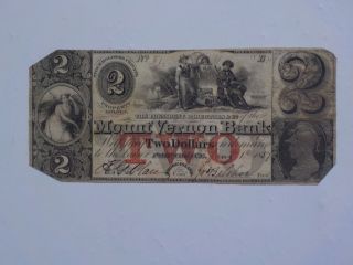 Currency Note 1857 Mount Vernon Bank Providence Rhode Island Paper Money