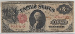 Us $1 One Dollar Large Size Red Seal 1917