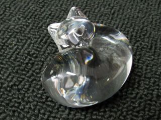 Steuben Art Glass Sleeping Cat Kitten Paperweight Hand Cooler - Lloyd Atkins