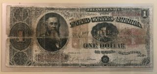1891 $1 One Dollar Treasury Coin Note - Stanton Fr 351