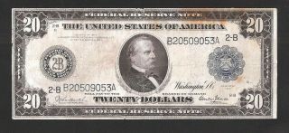 Rare Glass Signature York 1914 $20 Federal Reserve Note