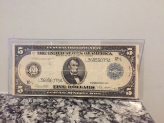 Series Of 1914 Large Federal Reserve Five Dollar Note San Francisco