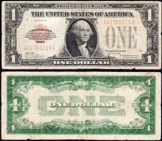 Scarce 1928 $1 Red Seal United States Note A01760219a
