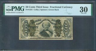 50¢ Fractional Currency,  Fr.  1331,  Pmg Very Fine 30