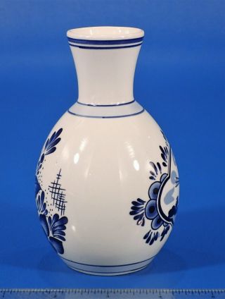 Delft Blue and White Hand Painted Windmill Scene Flower Vase 5 