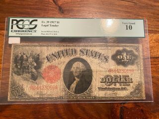 T2: U.  S.  1917 One Dollar Banknote Pcgs Certified Vg
