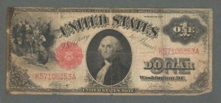 1917 United States $1 One Dollar Red Seal Large Note Paper Money - S325