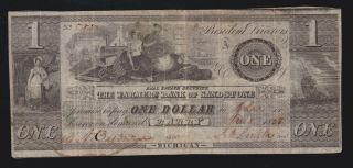 Us $1 Farmers Bank Of Sandstone Michigan Obsolete Bank Note Vf