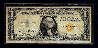 $1.  00 Silver Certificate W/yellow Seal Issue For Use In Africa During Ww 2