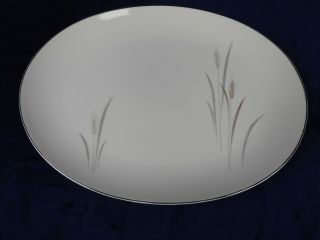 Max Schonfeld Platinum Wheat Pattern Fine China Japan 14 " Serving Platter