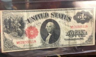 1917 U.  S.  $1 Legal Tender Large Note Fr.  38 Elliott & White Circulated Currency