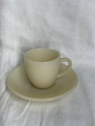 1 Fire King Ivory Demi Demitasse Cup And Saucer