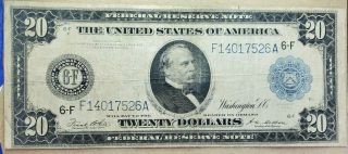 Series 1914 20.  00 Federal Reserve Note Very Good