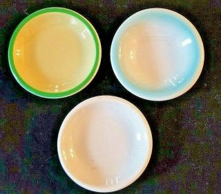 3 Restaurant Ware China Butter Pats - Syracuse Sterling Airbrush White