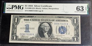 1934 $1 Silver Certificate Pmg 63 Epq