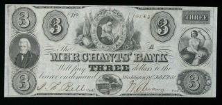 1852 $3 The Merchants 