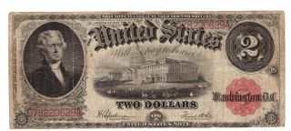 1917 United States Legal Tender Large Note $2 Two 2 Dollars Usa R113
