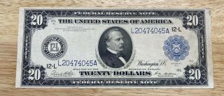 1914 $20 Twenty Dollars Federal Reserve Note San Francisco 20 Dollar Bill