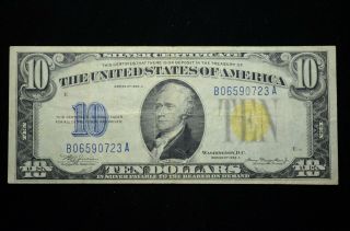 1934 - A North Africa $10 United States World War Ii Emergency Currency (otb429)