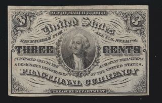 Us 3c Fractional Currency Note Fr 1226 Au (- 003)