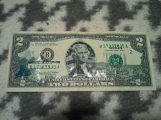 $2 Dollar Bill Series 2003a With Hawaii And Honolulu Overlay Decals