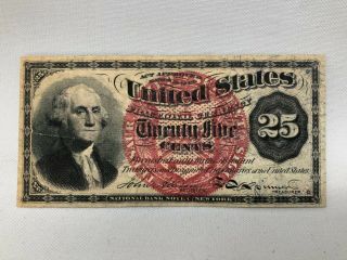 1863 Us 25 Cents Fractional Currency