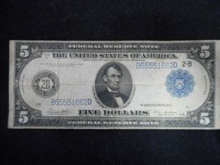 1914 $5.  00 Frn - York District - Note -