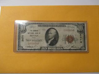 1929 $10 The Farmers National Bank Of Bryan,  Ohio