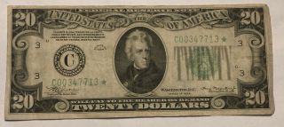 1934 Twenty Dollar Bill Star Note