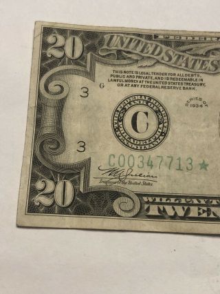 1934 Twenty Dollar Bill Star Note 2
