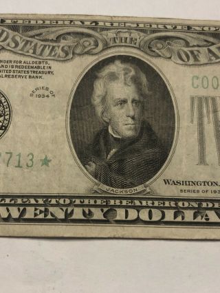 1934 Twenty Dollar Bill Star Note 3