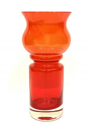 Riihimaki Orange / Red Tulppaani (tulip) 1513 Vase Designed By Tamara Aladin