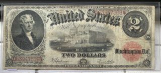 Currency Note 1917 $2 Dollar Bill Red Seal Note Paper Money United States Usa