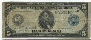 1914 $5 York Federal Reserve Note