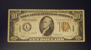 $10 1934 Hawaii A Federal Currency San Francisco