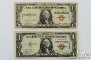 2 1935 - A Hawaii $1 Silver Certificates Emergency Issue Wwii Currency Notes 19958