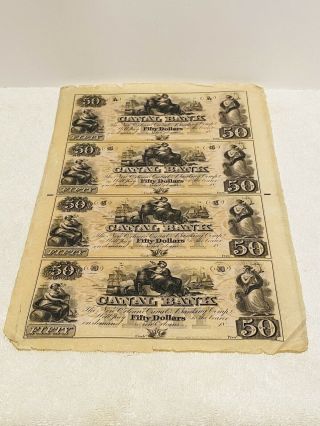 $50 Orleans Canal Bank Uncut Sheet Red Back