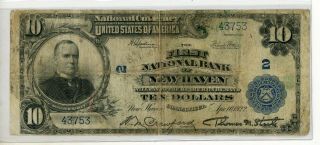 1902 $10 The First Nb Of Haven,  Connecticut.  Ch 2.