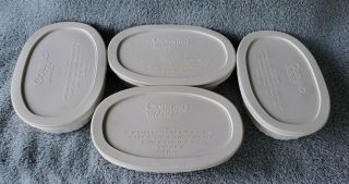 4 Corning Ware French White Oval Individual Casserole F - 15 - B With Lids F - 15 - PC 3