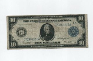 1914 Lg Size $10 F.  R Note